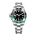 Green Black Watch - Metal Bracelet & Two-Colour Ring