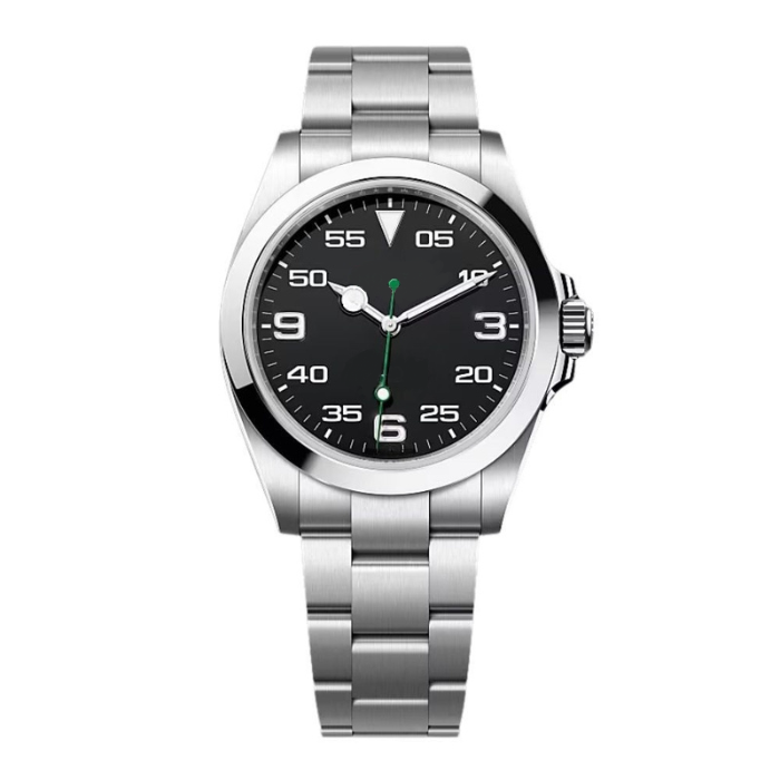 Simple Dark Watch - Black Dial & Smooth Ring