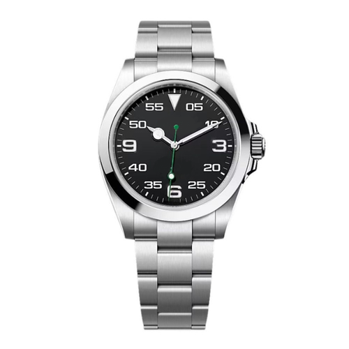 Simple Dark Watch - Black Dial & Smooth Ring