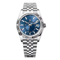 Blue Layer Watch - Ridged Ring & Metal Bracelet