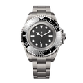 Wide Face Watch - Black Dial & Metal Bracelet