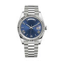 Blue Ridged Watch - Silver-Tone Bracelet