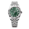 Green Layer Watch - Ridged Ring & Metal Bracelet