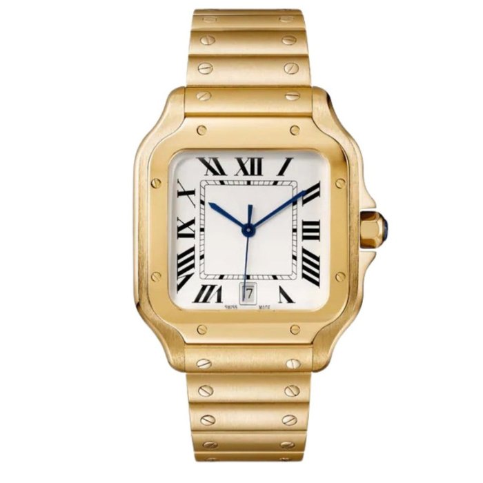 Soft Square Watch - Silver Dial & Gold-Tone Bracelet