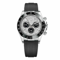 Pattern Face Watch - Grey Dial & Black Strap