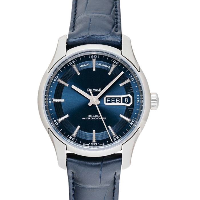Blue Ring Watch - Silver-Coloured Dial