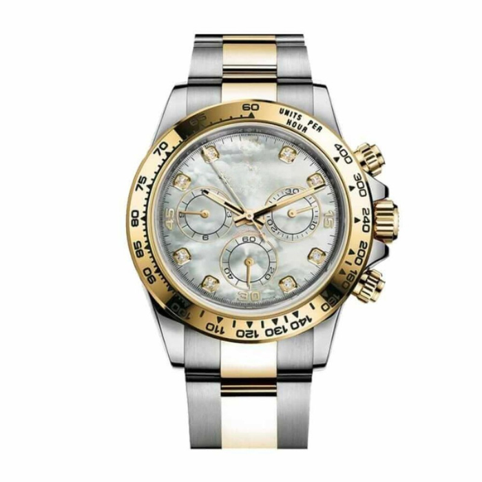 Black Gold Mix Watch - Detailed Dial & Two-Tone Bracelet