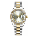 Slate Accent Watch - Two-Tone Bracelet & Decorative Ring