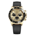 Warm Black Detail Watch - Gold-Tone Bracelet