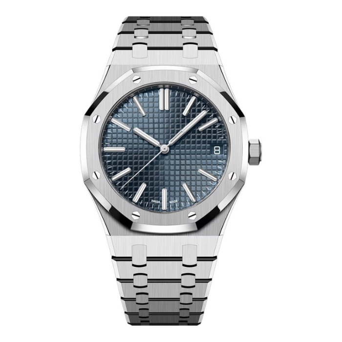 Angular Blue Watch - Metal Bracelet