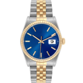 Blue Mix Watch - Two-Tone Bracelet & Ridged Ring