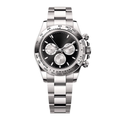 Black Silver Watch - Marked Outer Ring