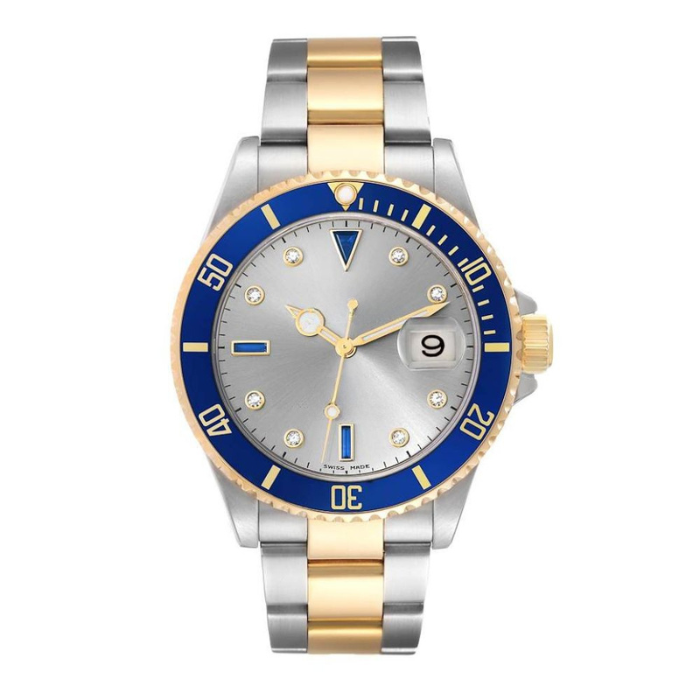 Silver Warm Watch - Two-Tone Bracelet & Black Ring