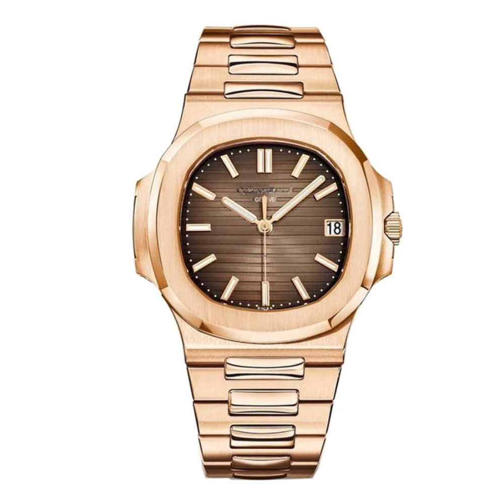 Textured Face Watch - Rose-Tone Finish