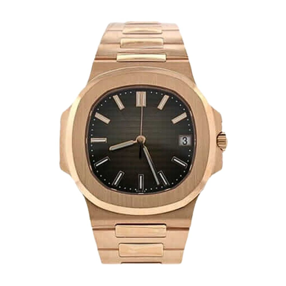 Warm Outline Watch - Black Dial & Rose-Tone Bracelet