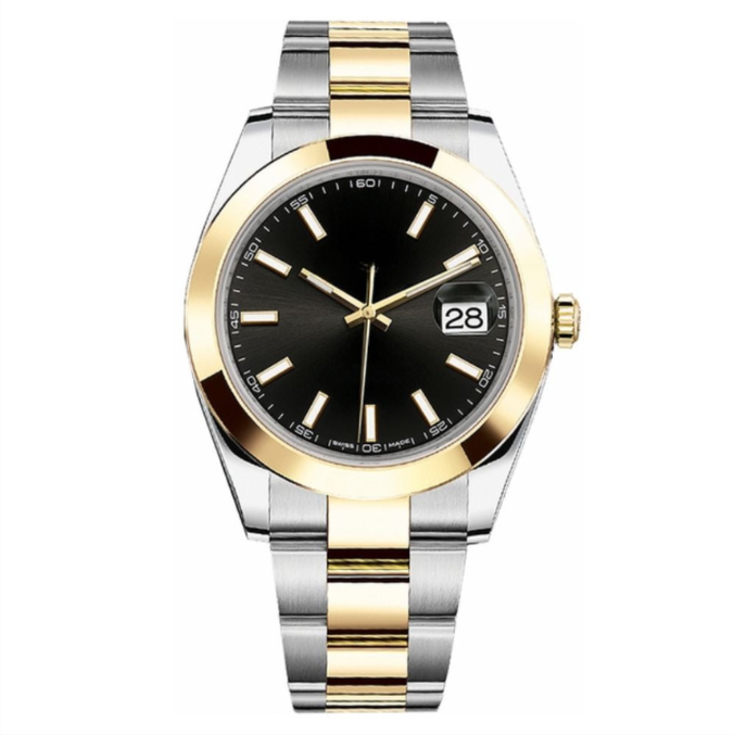 Black Warmth Watch - Two-Tone Bracelet & Ridged Ring