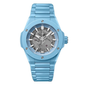 Blue Accent Watch - Silver-Tone Outline